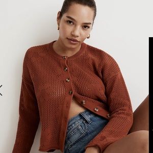 NWOT Madewell Floral Open Stitch Cardigan